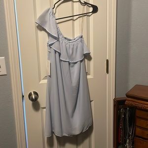 One shoulder blue dress sz small